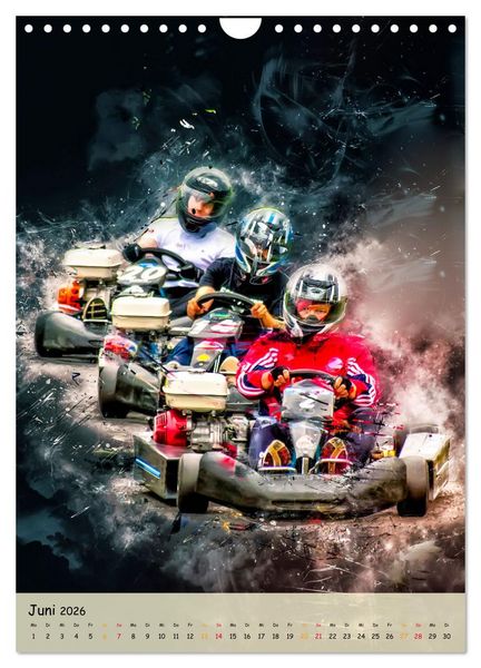 Produktbild: Gokart spektakul&auml;r (Wandkalender 2026 DIN A4 hoch), CALVENDO Monatskalender