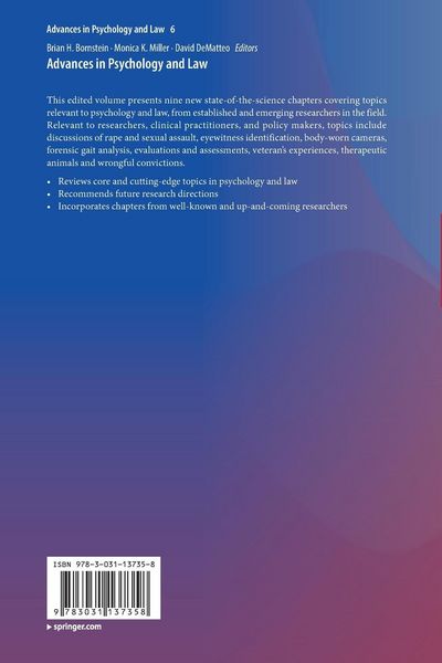 Produktbild: Advances in Psychology and Law