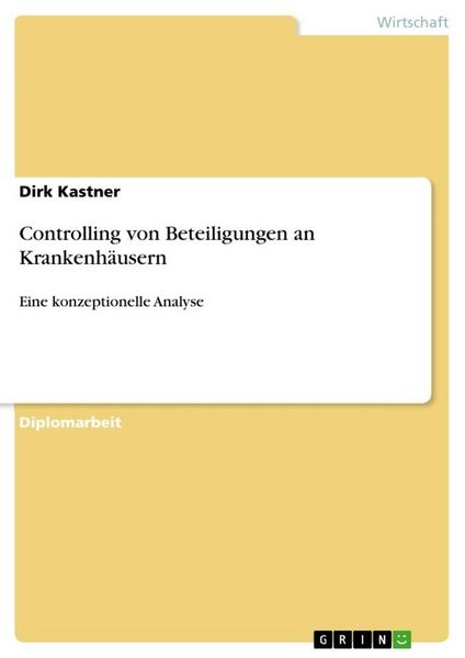 Produktbild: Controlling von Beteiligungen an Krankenh&auml;usern