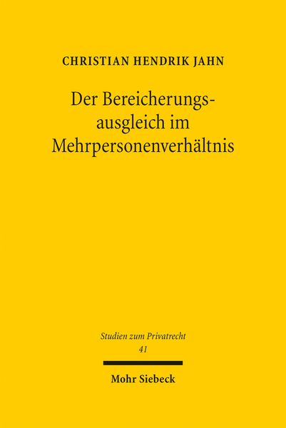 Produktbild: Der Bereicherungsausgleich im Mehrpersonenverh&auml;ltnis