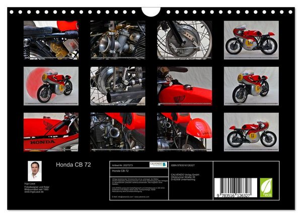 Produktbild: Honda CB 72 (Wandkalender 2026 DIN A4 quer), CALVENDO Monatskalender