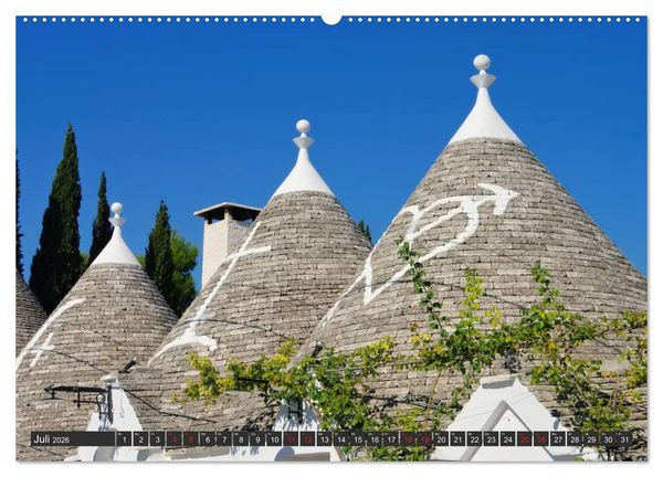Produktbild: Trulli in Apulien - Einzigartige Rundh&auml;user im S&uuml;den Italiens (Wandkalender 2026 DIN A2 quer), CALVENDO Monatskalender