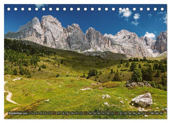 Produktbild: Dolomiten - Traumhafte Berglandschaften (Tischkalender 2026 DIN A5 quer), CALVENDO Monatskalender