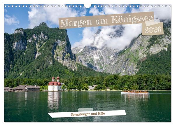 Produktbild: Morgen am K&ouml;nigssee - Spiegelungen und Stille (Wandkalender 2026 DIN A3 quer), CALVENDO Monatskalender