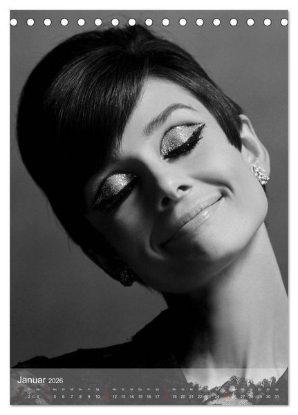 Produktbild: Hollywood-Diva - Audrey Hepburn (Tischkalender 2026 DIN A5 hoch), CALVENDO Monatskalender