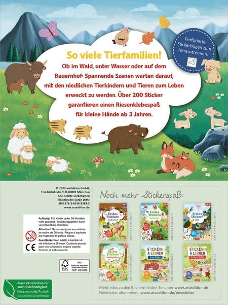 Produktbild: Erstes Stickern &ndash; Tierkinder
