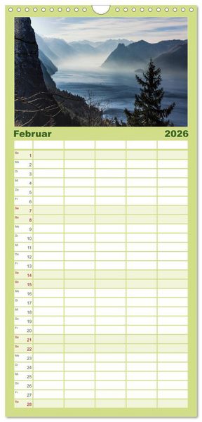 Produktbild: Familienplaner 2026 - Seen - Berge - Salzkammergut mit 5 Spalten (Wandkalender, 21 x 45 cm) CALVENDO