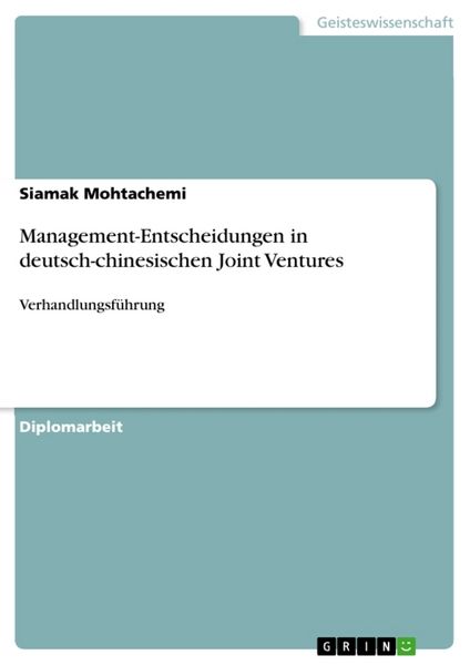 Produktbild: Management-Entscheidungen in deutsch-chinesischen Joint Ventures