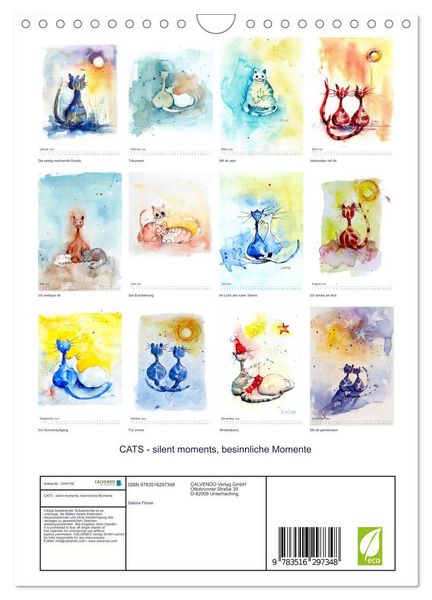 Produktbild: CATS - silent moments, besinnliche Momente (Wandkalender 2026 DIN A4 hoch), CALVENDO Monatskalender