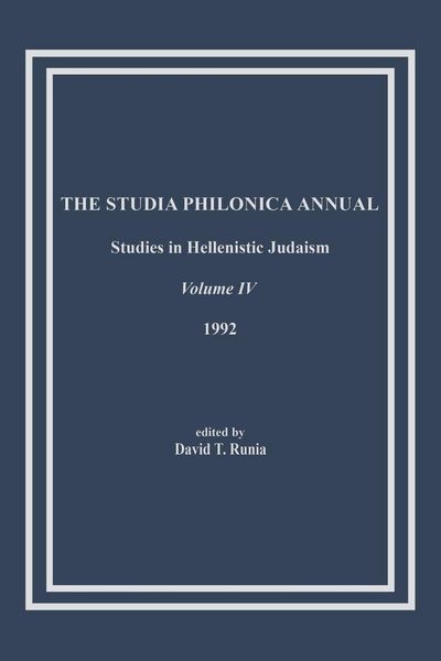 Produktbild: The Studia Philonica Annual, IV, 1992