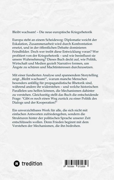 Produktbild: Bleibt wachsam! Die neue europ&auml;ische Kriegsrhetorik
