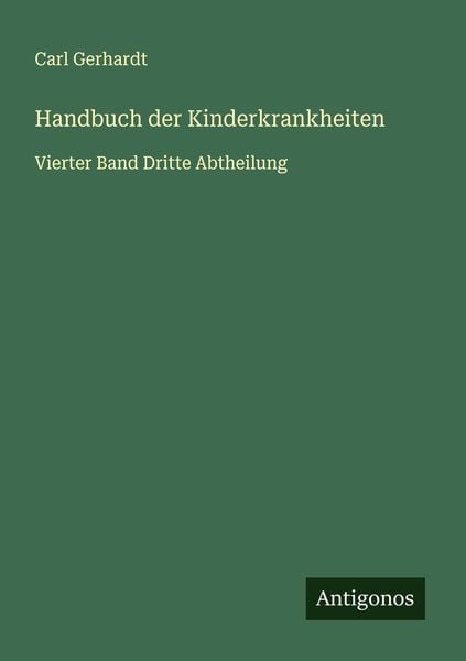 Produktbild: Handbuch der Kinderkrankheiten