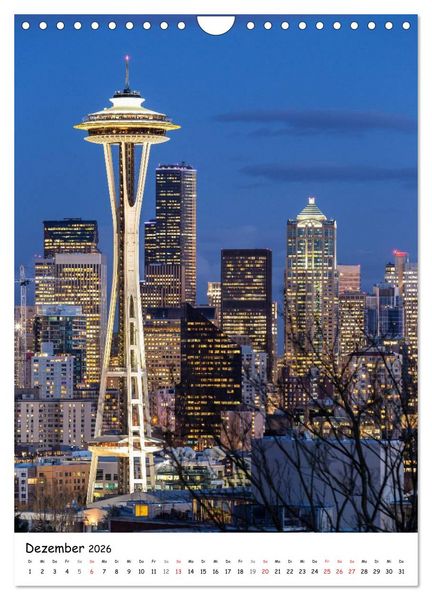 Produktbild: Seattle - Moderne Stadt des Nordwestens (Wandkalender 2026 DIN A4 hoch), CALVENDO Monatskalender