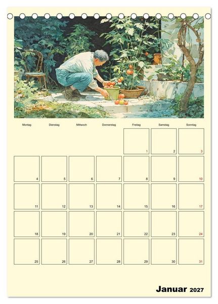 Produktbild: M&auml;nner im Garten. Entspannte Augenblicke im Gr&uuml;nen (Tischkalender 2027 DIN A5 hoch), CALVENDO Monatskalender