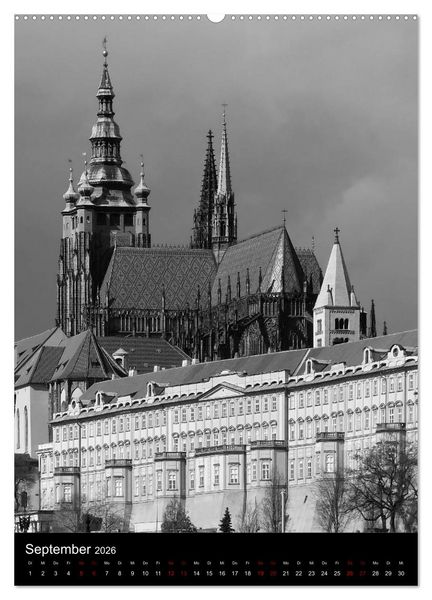 Produktbild: Prag - Die goldene Stadt in monochrom (hochwertiger Premium Wandkalender 2026 DIN A2 hoch), Kunstdruck in Hochglanz