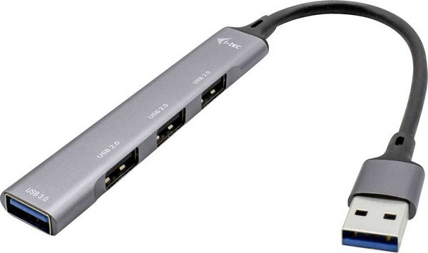 Produktbild: i-tec U3HUBMETALMINI4 USB-Hub 4 Port USB-A USB 3.0 5 GBit/s I-TEC USB 3.0 Metal HUB 4 Port passive