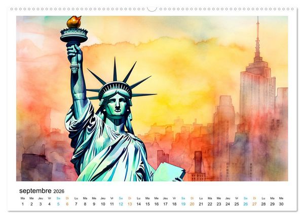 Produktbild: &Eacute;difices c&eacute;l&egrave;bres, autour du monde (Calendrier mural 2026 DIN A2 vertical) calendrier de bureau