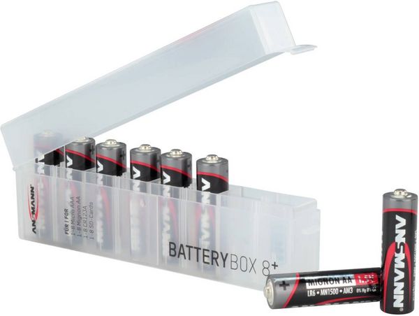 Produktbild: Ansmann Foto Plus 8 Batteriebox 8x Micro (AAA), Mignon (AA), CR123 (L x B x H) 160 x 22 x 55mm