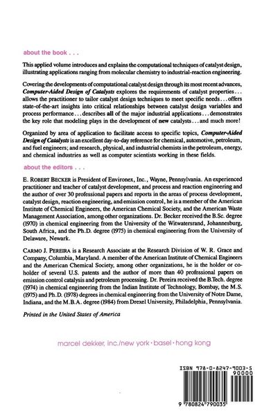 Produktbild: Computer-Aided Design of Catalysts
