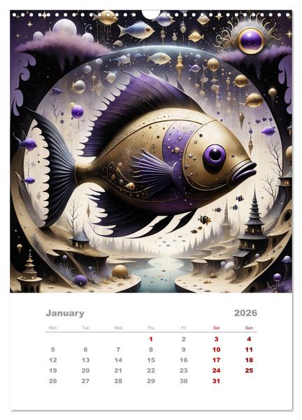 Produktbild: The adventures of the steel fish (Wall Calendar 2026 DIN A3 portrait), CALVENDO 12 Month Wall Calendar