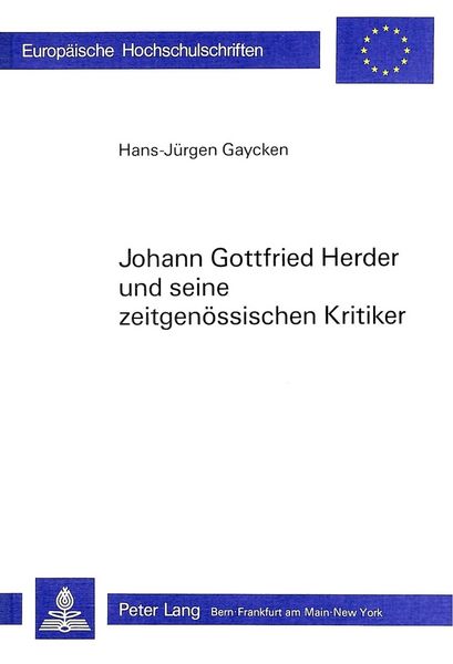Produktbild: Johann Gottfried Herder und seine zeitgen&ouml;ssischen Kritiker