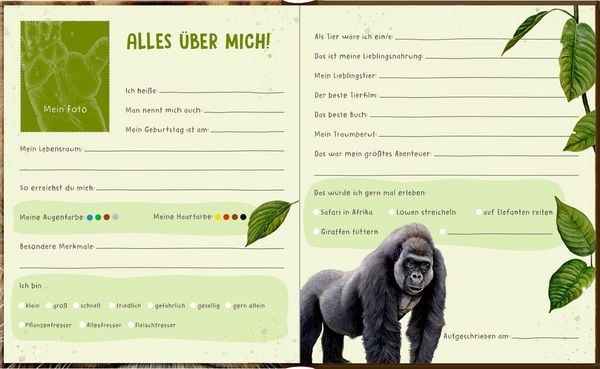 Produktbild: Freundebuch: Lebensgr.-Wilde Tiere Afrikas - Meine Freunde
