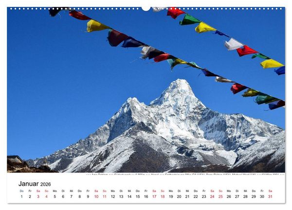 Produktbild: Solo Khumbu (hochwertiger Premium Wandkalender 2026 DIN A2 quer), Kunstdruck in Hochglanz