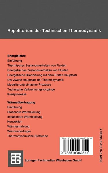 Produktbild: Repetitorium der Technischen Thermodynamik