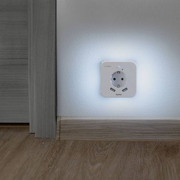 Produktbild: Hama 00223498 LED-Nachtlicht mit Bewegungsmelder LED Tageslichtwei&szlig; Wei&szlig;