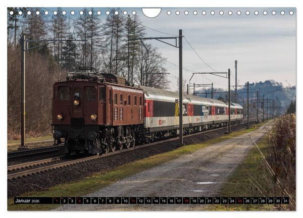 Produktbild: Eisenbahn-Nostalgie - Oldtimer auf Schweizer Schienen (Wandkalender 2026 DIN A4 quer), CALVENDO Monatskalender