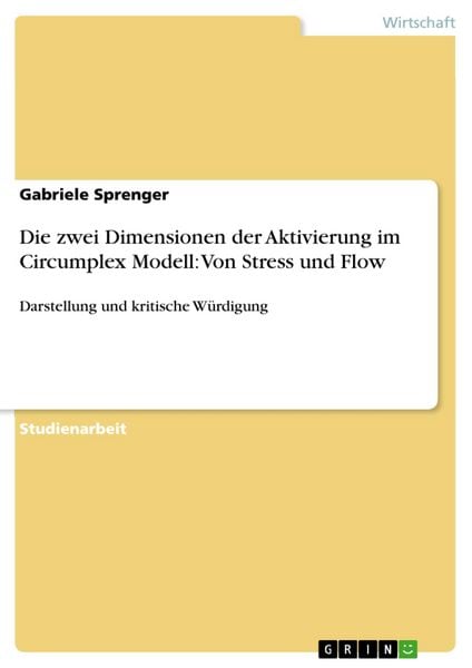 Produktbild: Die zwei Dimensionen der Aktivierung im Circumplex Modell: Von Stress und Flow