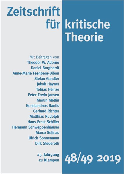 Produktbild: Zeitschrift f&uuml;r kritische Theorie / Zeitschrift f&uuml;r kritische Theorie, Heft 48/49 (2019)