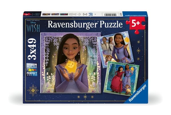 Kinderpuzzle 3x49 Teile - Disney Wish - Asha's Wunsch