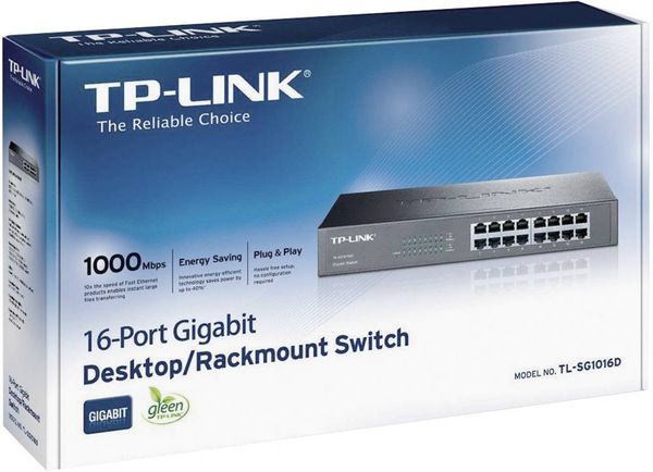 Produktbild: TP-LINK TL-SG1016D TL-SG1016D Netzwerk Switch 16 Port 1 GBit/s