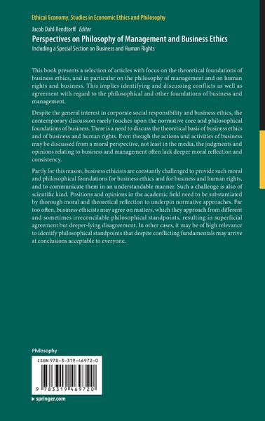 Produktbild: Perspectives on Philosophy of Management and Business Ethics