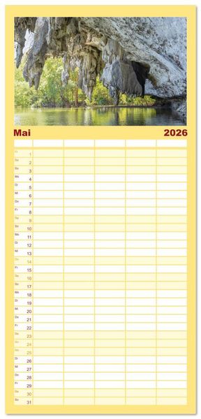 Produktbild: Familienplaner 2026 - Thailand - Die Sch&ouml;nheit Asiens mit 5 Spalten (Wandkalender, 21 x 45 cm) CALVENDO