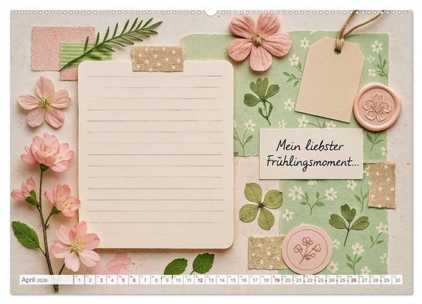 Produktbild: L&auml;cheln sammeln - Dein pers&ouml;nlicher Gl&uuml;ckskalender zum Mitgestalten (hochwertiger Premium Wandkalender 2026 DIN A2 quer), Kunstdruck in Hochglanz
