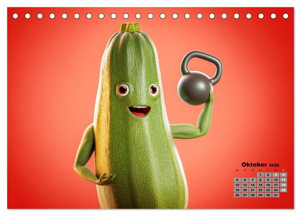 Produktbild: Vegane Power - Kalender f&uuml;r Veganer, Vegetarier und alle Pflanzenfans (Tischkalender 2026 DIN A5 quer), CALVENDO Monatskalender