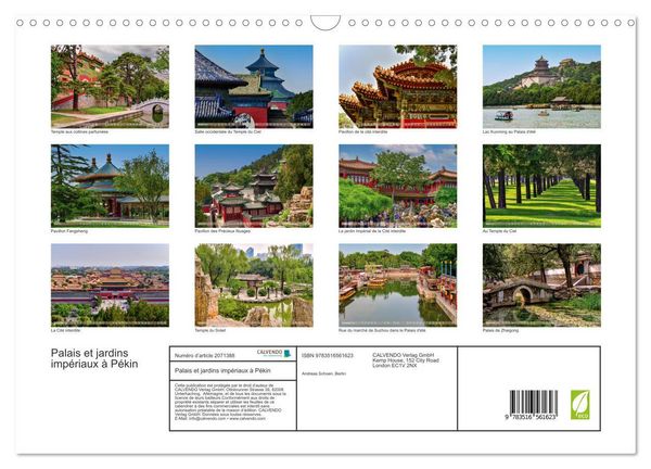 Produktbild: Palais et jardins imp&eacute;riaux &agrave; P&eacute;kin (Calendrier mural 2026 DIN A3 vertical), CALVENDO calendrier mensuel