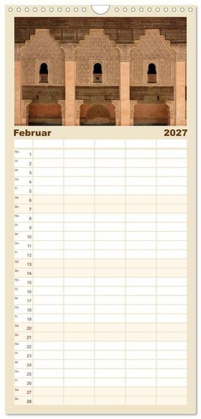 Produktbild: Familienplaner 2027 - M&auml;rchenhaftes Marokko mit 5 Spalten (Wandkalender, 21 x 45 cm) CALVENDO