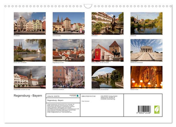 Produktbild: Regensburg - Bayern (Wandkalender 2026 DIN A3 quer), CALVENDO Monatskalender