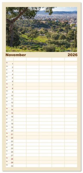 Produktbild: Familienplaner 2026 - Griechenland - Athen mit 5 Spalten (Wandkalender, 21 x 45 cm) CALVENDO