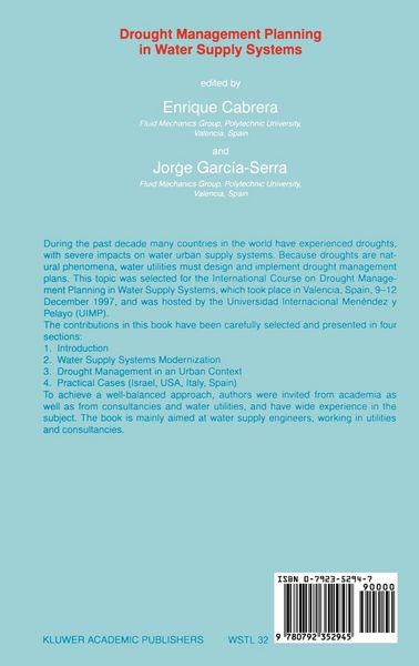 Produktbild: Drought Management Planning in Water Supply Systems