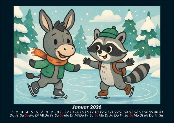 Produktbild: Huf & Rocco Abenteuer durchs Jahr 2026 Fotokalender DIN A5