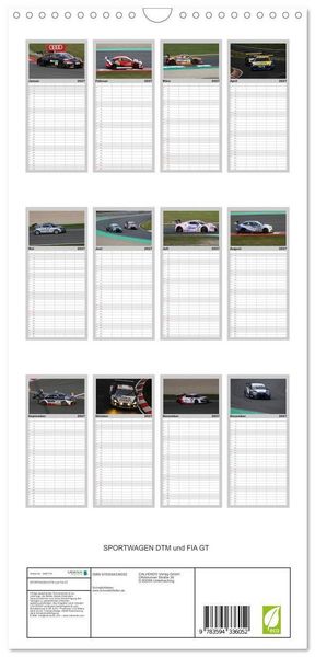 Produktbild: Familienplaner 2027 - SPORTWAGEN DTM und FIA GT mit 5 Spalten (Wandkalender, 21 x 45 cm) CALVENDO