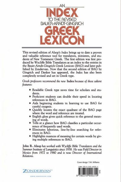 Produktbild: An Index to the Revised Bauer-Arndt-Gingrich Greek Lexicon