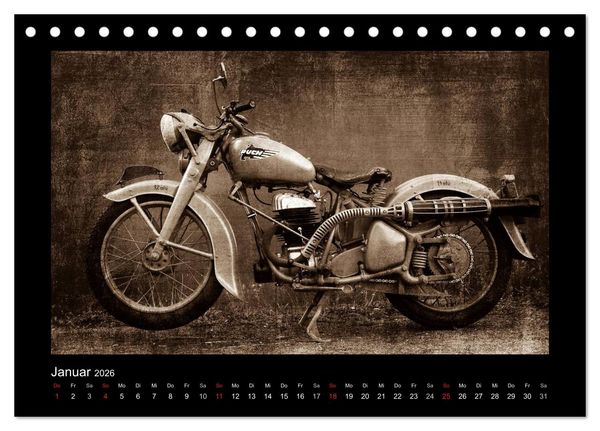 Produktbild: Motorrad Oldtimer (Tischkalender 2026 DIN A5 quer), CALVENDO Monatskalender