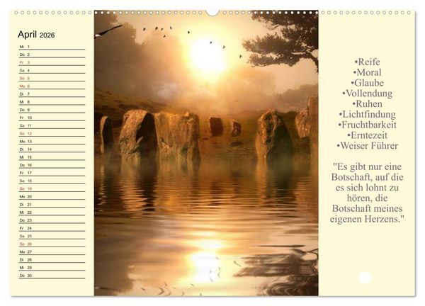 Produktbild: Tarot. Spirituell durch das Jahr (hochwertiger Premium Wandkalender 2026 DIN A2 quer), Kunstdruck in Hochglanz