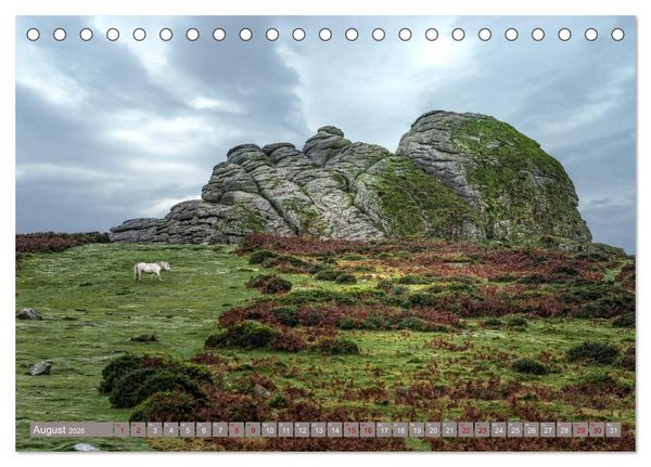 Produktbild: Dartmoor, herbe Sch&ouml;nheit im S&uuml;den Englands (Tischkalender 2026 DIN A5 quer), CALVENDO Monatskalender
