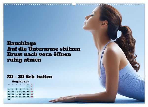 Produktbild: Yoga Kalender - &Uuml;bungen und Meditation f&uuml;r jeden Monat (Wandkalender 2026 DIN A2 quer), CALVENDO Monatskalender